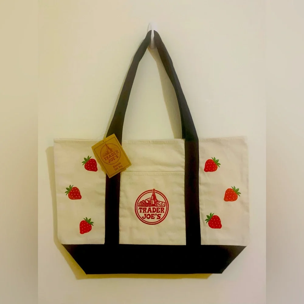 Embroidered Trader Joe’s Canvas Tote | Boho Reusable Market Bag | Gift Idea - Picture 3 of 5